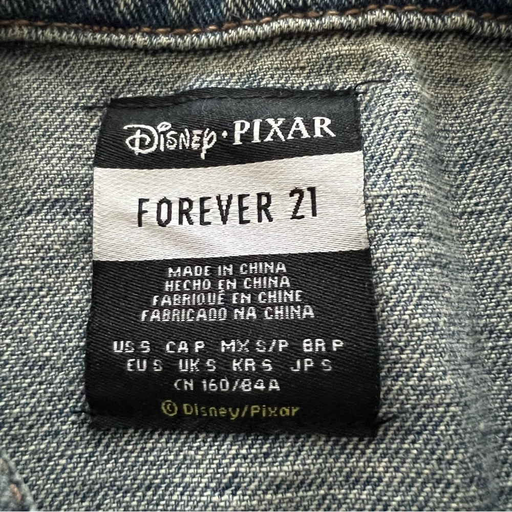 Disney Pixar Forever 21 Toy Story Denim Jean Jacket Woody Limited Edition sz S - Picture 3 of 6